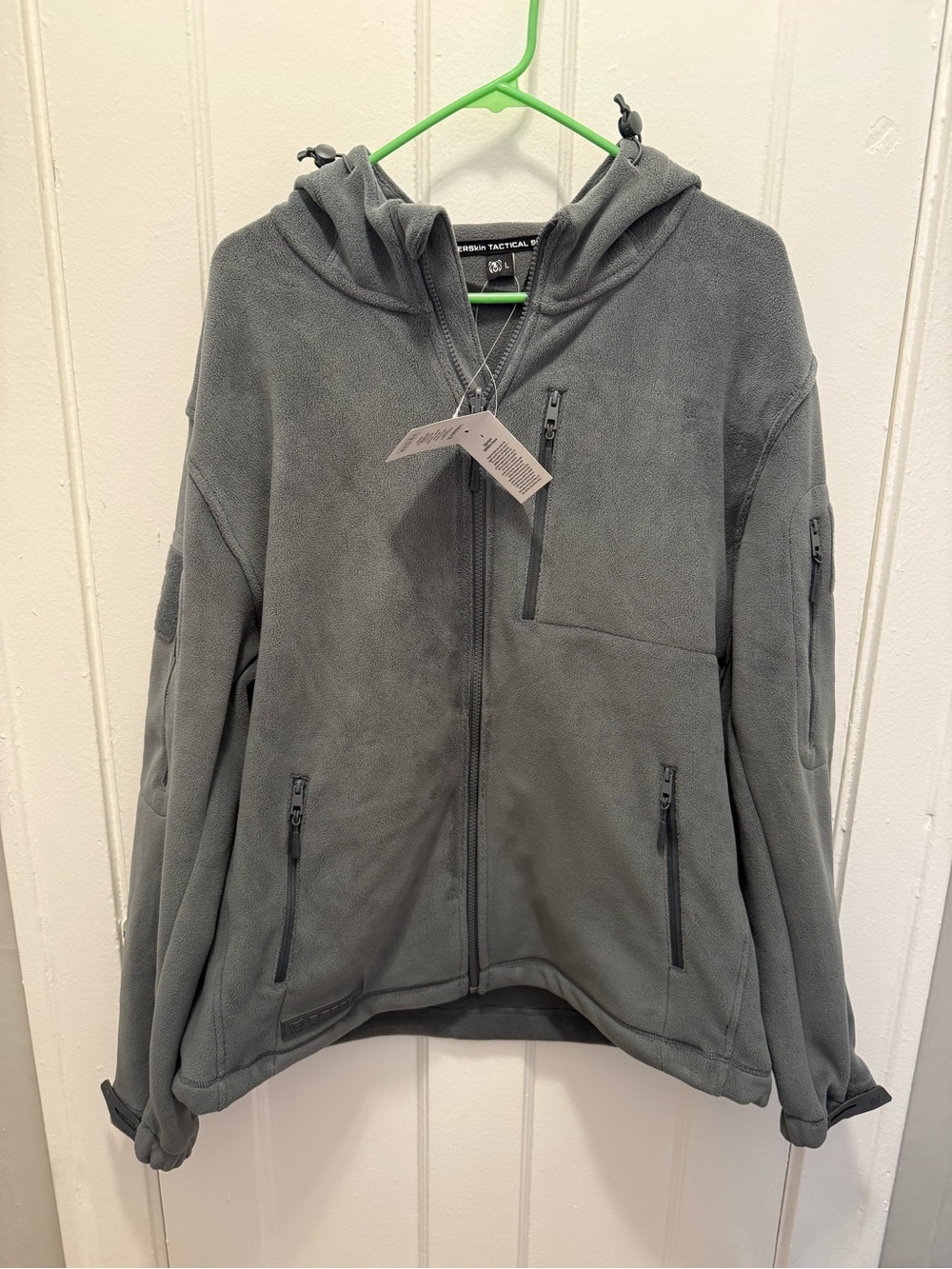 Men’s Baerskin Tactical Gray Fleece Hoodie Jacket with Secure Zips